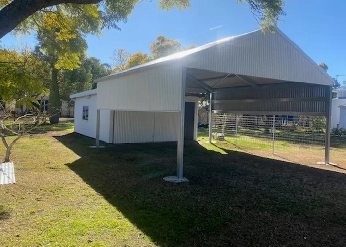 dirt carport with sides