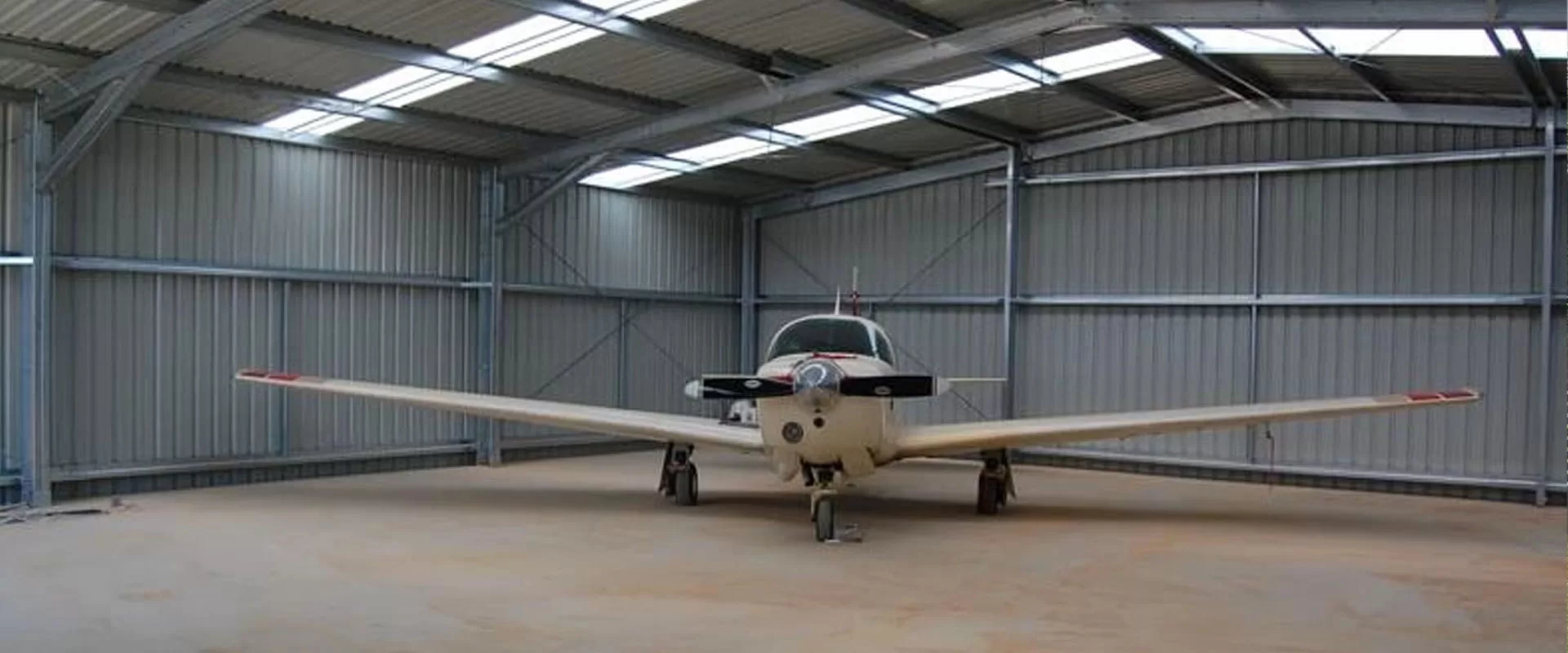 hangar with plane